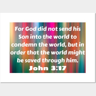 Bible Verse John 3:17 Posters and Art